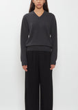Mini V-Neck Cashmere Sweater — Charcoal