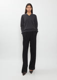 Mini V-Neck Cashmere Sweater — Charcoal