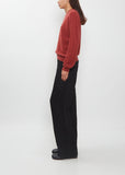 Mini R-Neck Cashmere Sweater — Burgundy