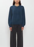 Mini R-Neck Cashmere Sweater — Encre