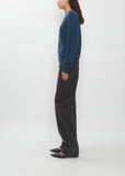 Mini R-Neck Cashmere Sweater — Encre