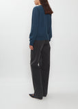 Mini R-Neck Cashmere Sweater — Encre
