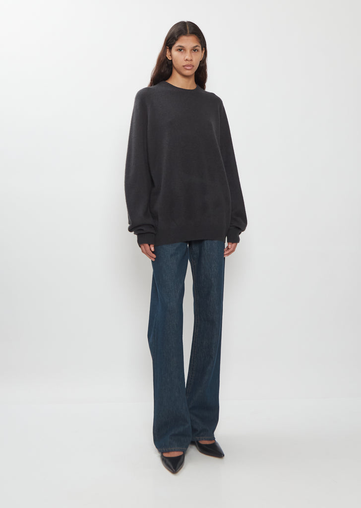 BF R-Neck Cashmere Sweater — Charcoal
