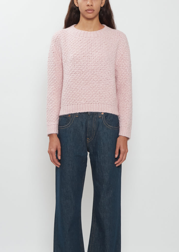 Cloud Cashmere Silk Pattern Sweater — Rose