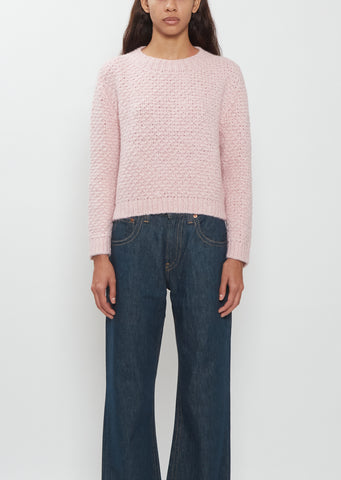 Cloud Cashmere Silk Pattern Sweater — Rose