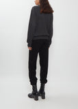 Mini R-Neck Cashmere Sweater — Charcoal