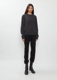 Mini R-Neck Cashmere Sweater — Charcoal