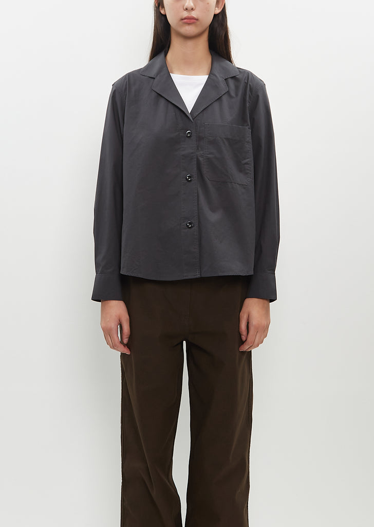 Cotton-Lyocell Open Collar Shirt