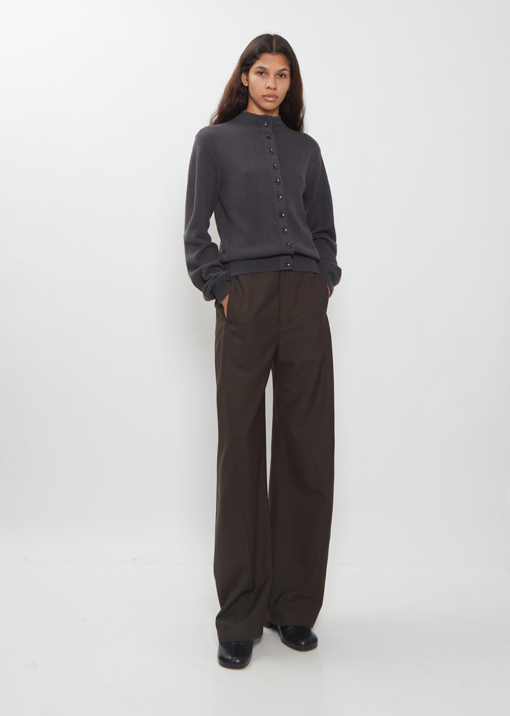 Reversible Buttoned Cashmere Sweater — Stone
