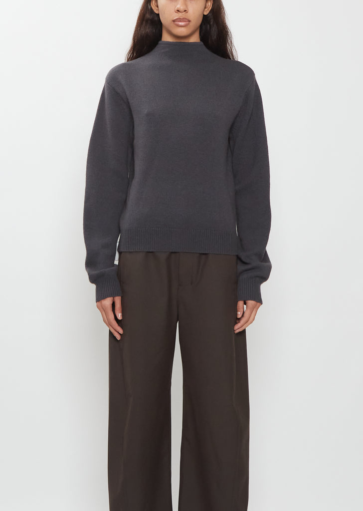 Reversible Buttoned Cashmere Sweater — Stone