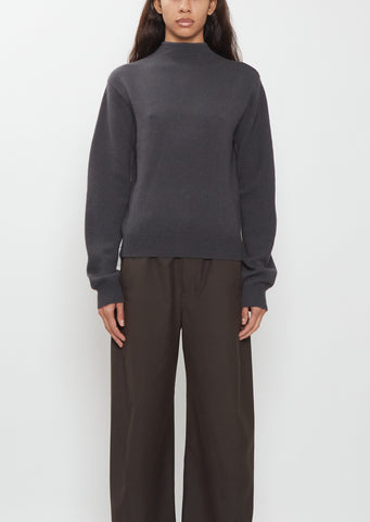 Reversible Buttoned Cashmere Sweater — Stone