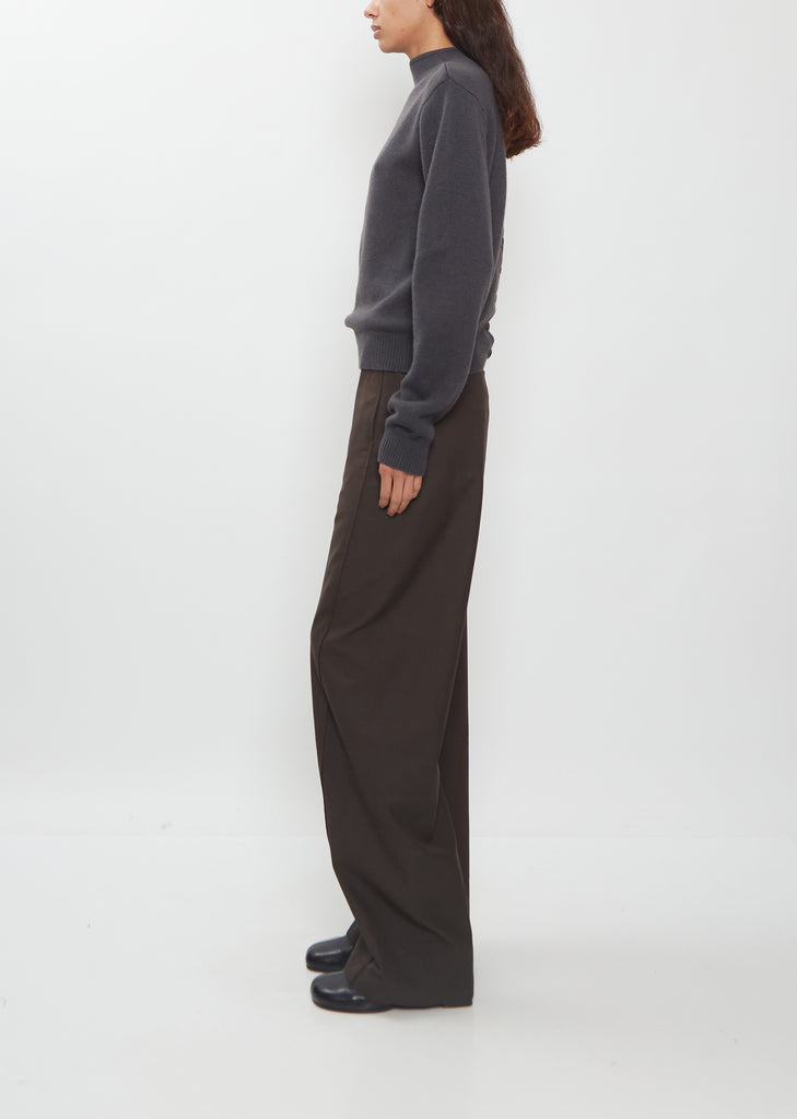 Reversible Buttoned Cashmere Sweater — Stone