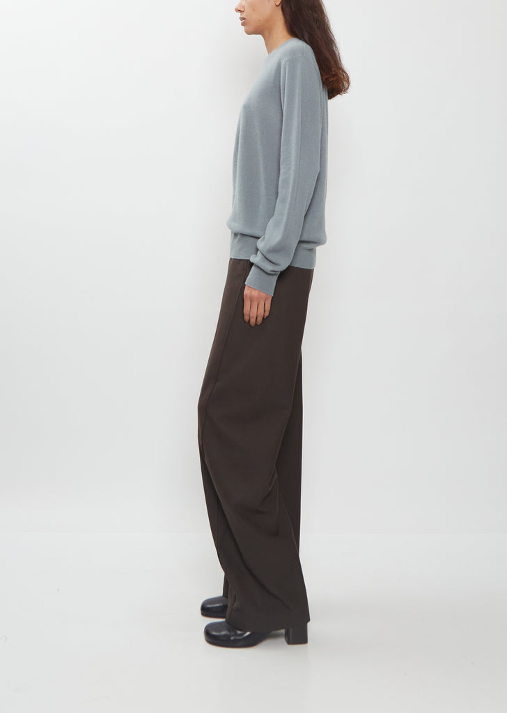 Mini R-Neck Baby Cashmere Sweater — Dust