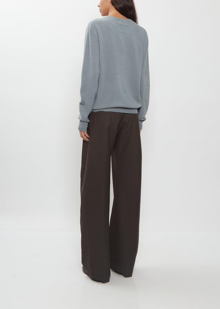 Mini R-Neck Baby Cashmere Sweater — Dust