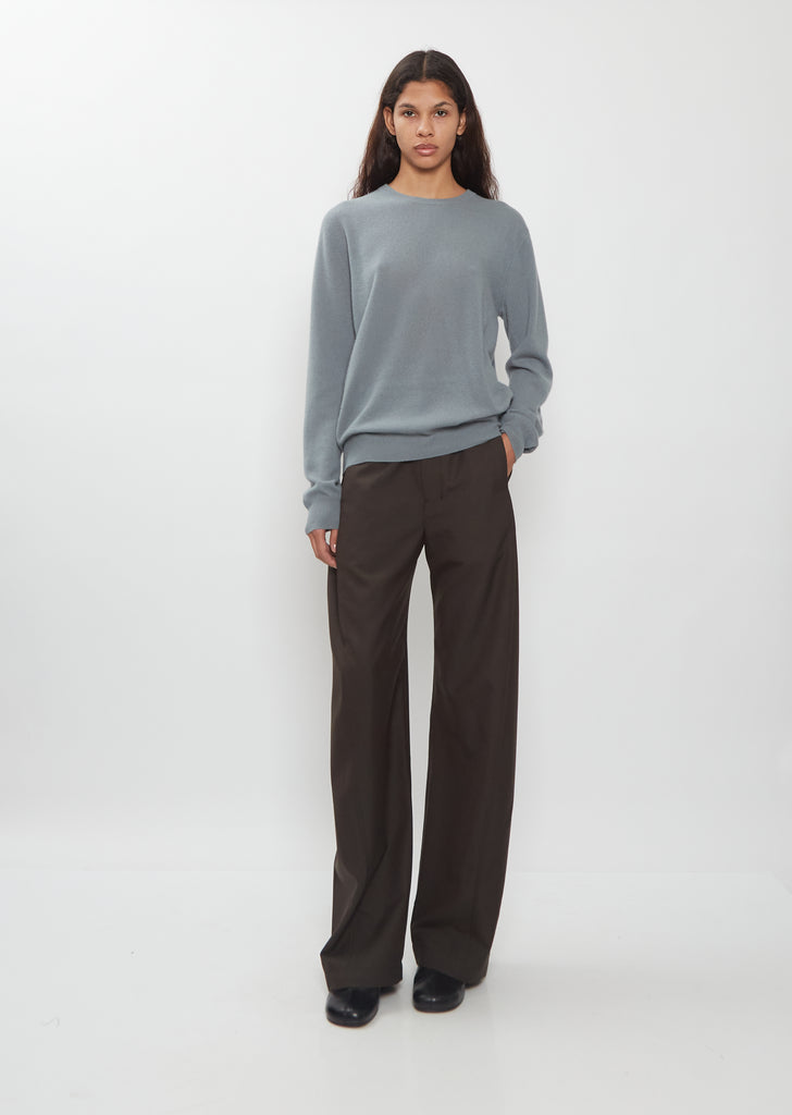 Mini R-Neck Baby Cashmere Sweater — Dust