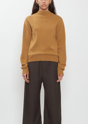 Reversible Buttoned Cashmere Sweater — Cumin