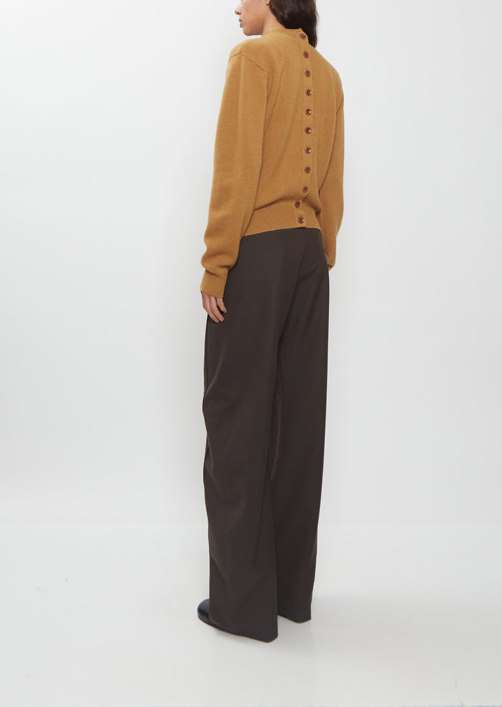 Reversible Buttoned Cashmere Sweater — Cumin