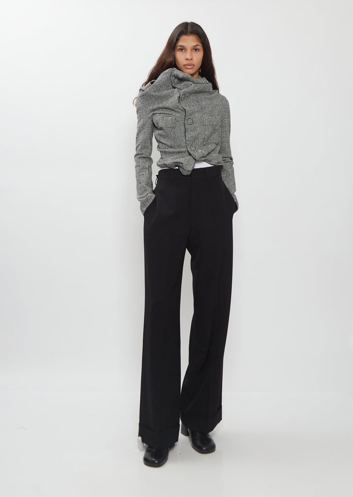 Wool Blend Glen Check Stretch Jacket