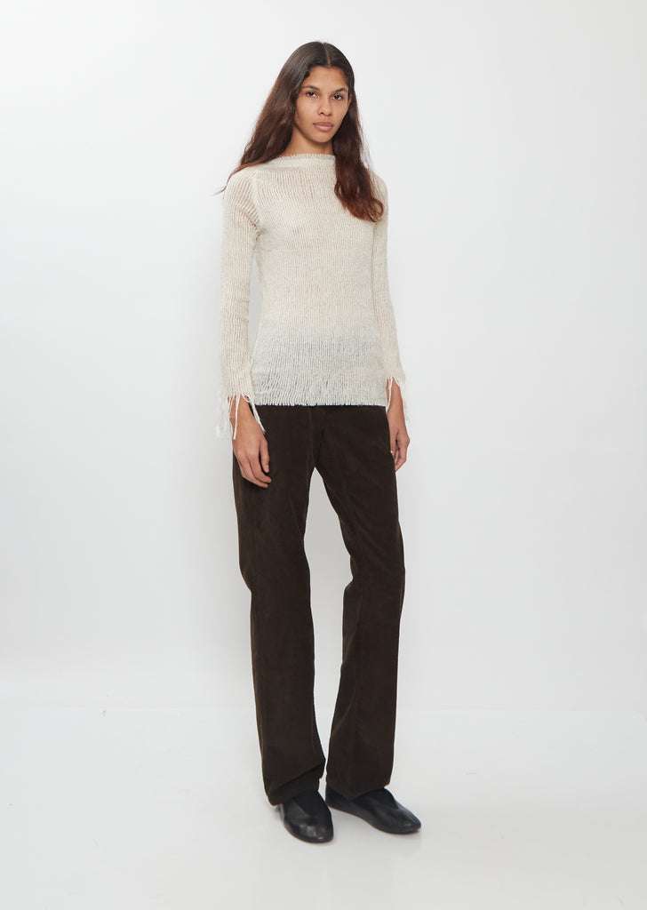 Fringed Feather Long Sleeve Top