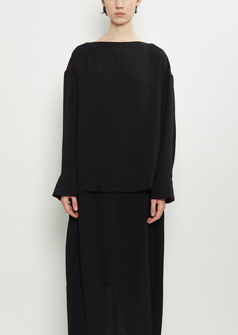 Lory Twill Boat Neck Boxy Top