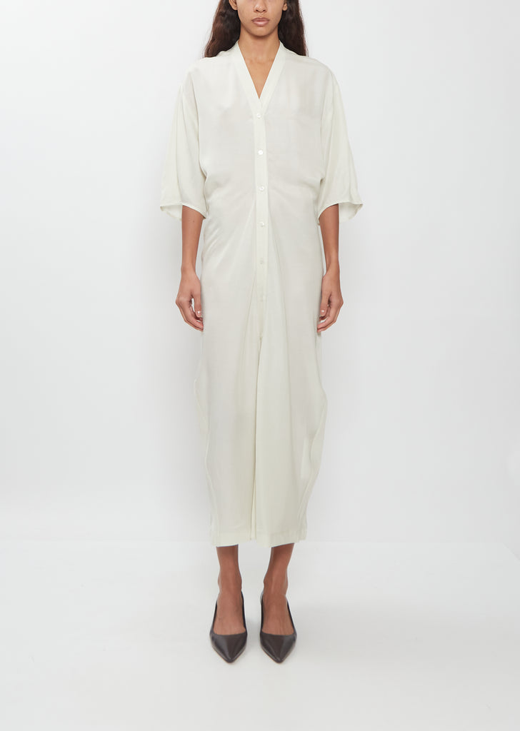 Curved Hem Dress — Bone