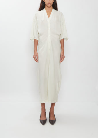 Curved Hem Dress — Bone