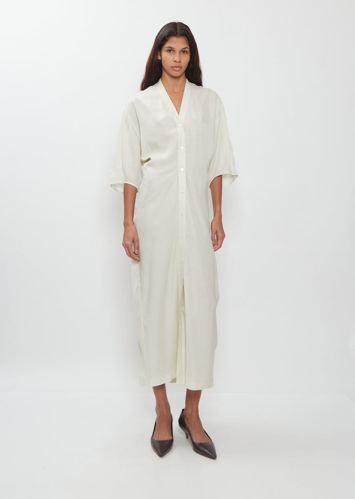 Curved Hem Dress — Bone