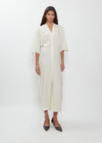 Curved Hem Dress — Bone