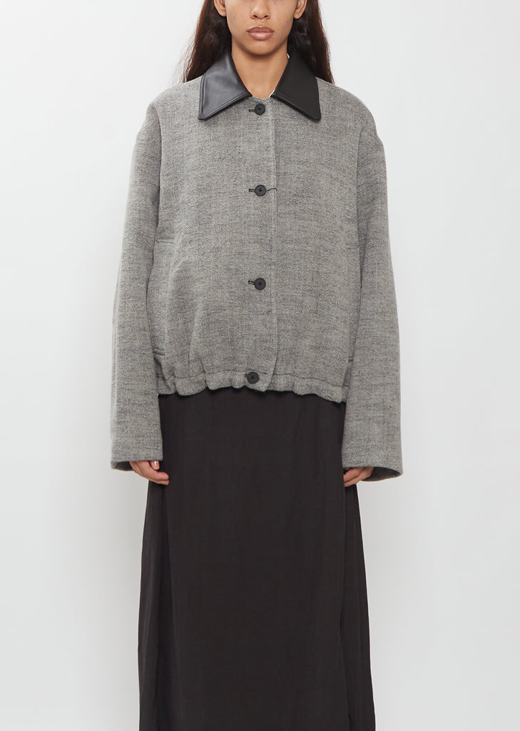Leather Collar Jacket