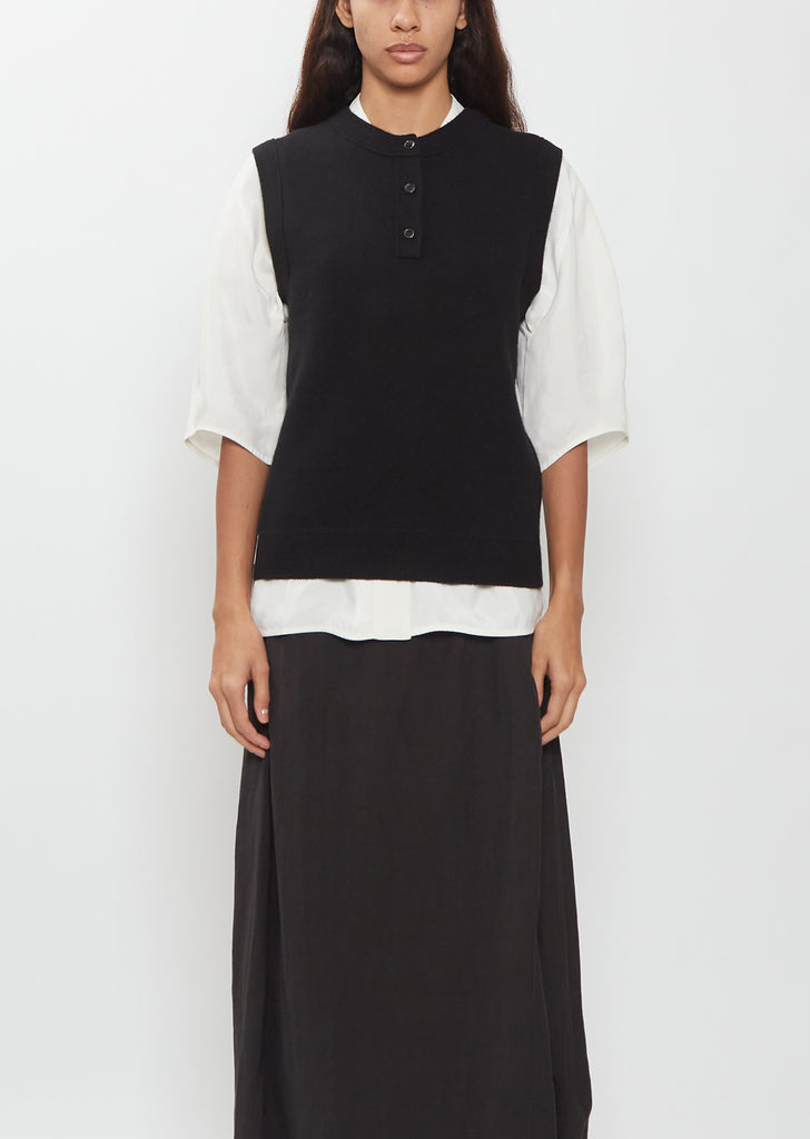Wool Cashmere Vest — Black