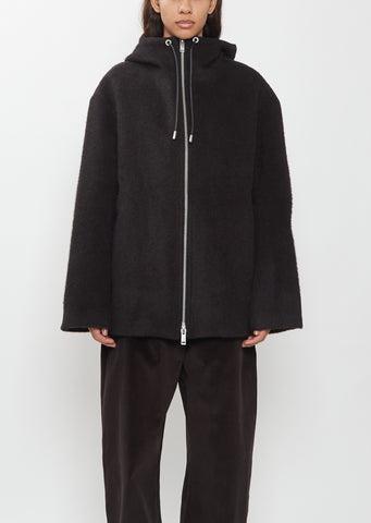 Wool Mohair Hooded Jacket