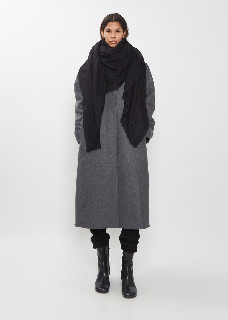 Woven Cashmere Scarf — Black