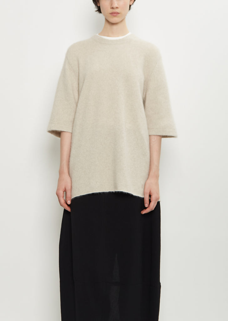 Raven Mercerized Wool Sweater — Stone Melange