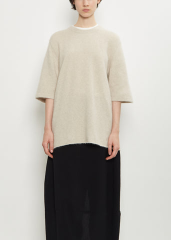 Raven Mercerized Wool Sweater — Stone Melange