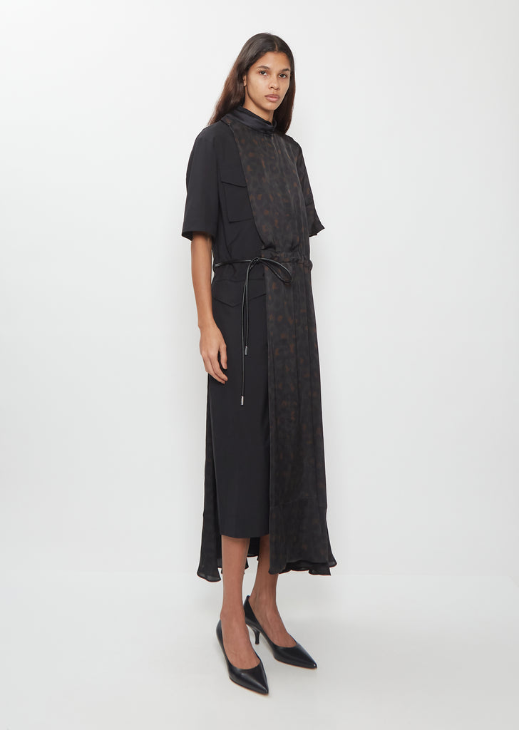Fluid Leopard x Suiting Dress