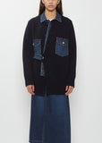 Denim x Wool Knit Cardigan