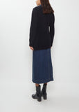 Denim x Wool Knit Cardigan