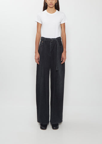 Self Belt Denim Pants