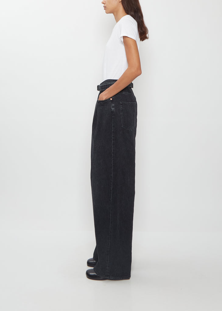 Self Belt Denim Pants