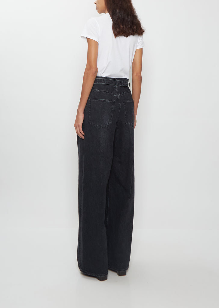 Self Belt Denim Pants