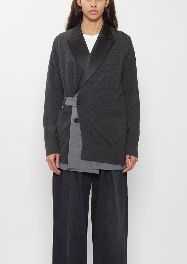 Suiting x Wool Knit Blazer Cardigan