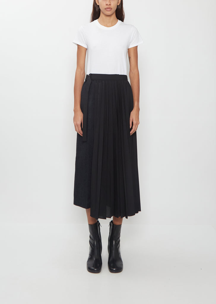 Double Faced Herringbone x Suiting Skirt
