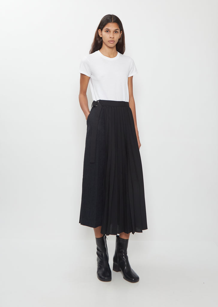 Double Faced Herringbone x Suiting Skirt