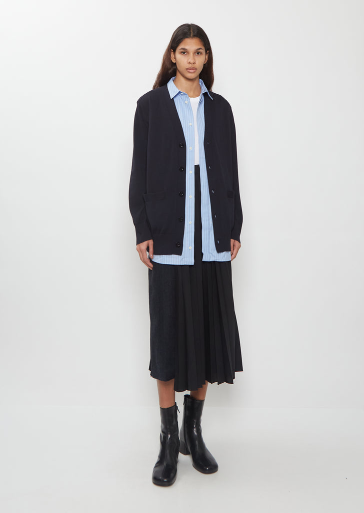 Poplin x Cotton Knit Cardigan
