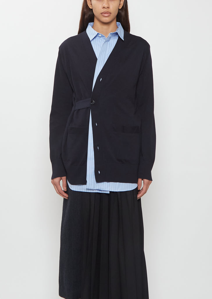 Poplin x Cotton Knit Cardigan