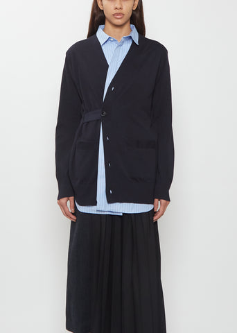 Poplin x Cotton Knit Cardigan