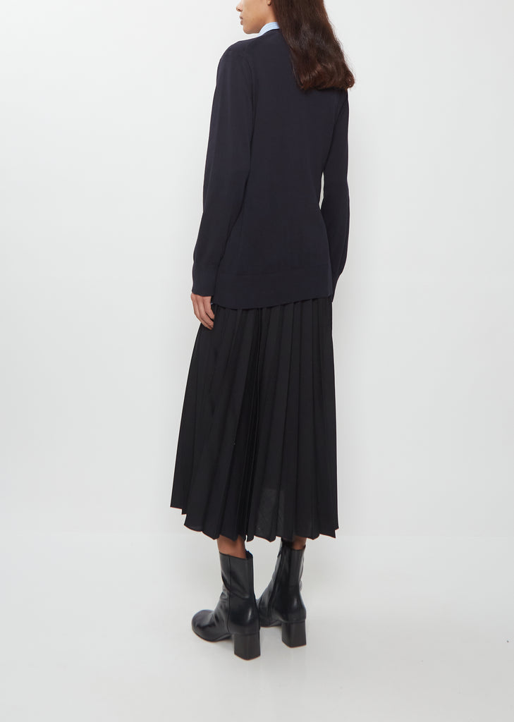 Poplin x Cotton Knit Cardigan