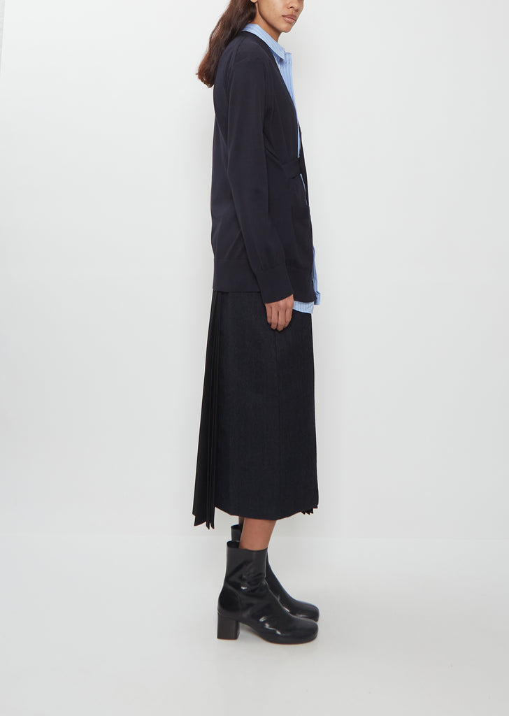 Poplin x Cotton Knit Cardigan