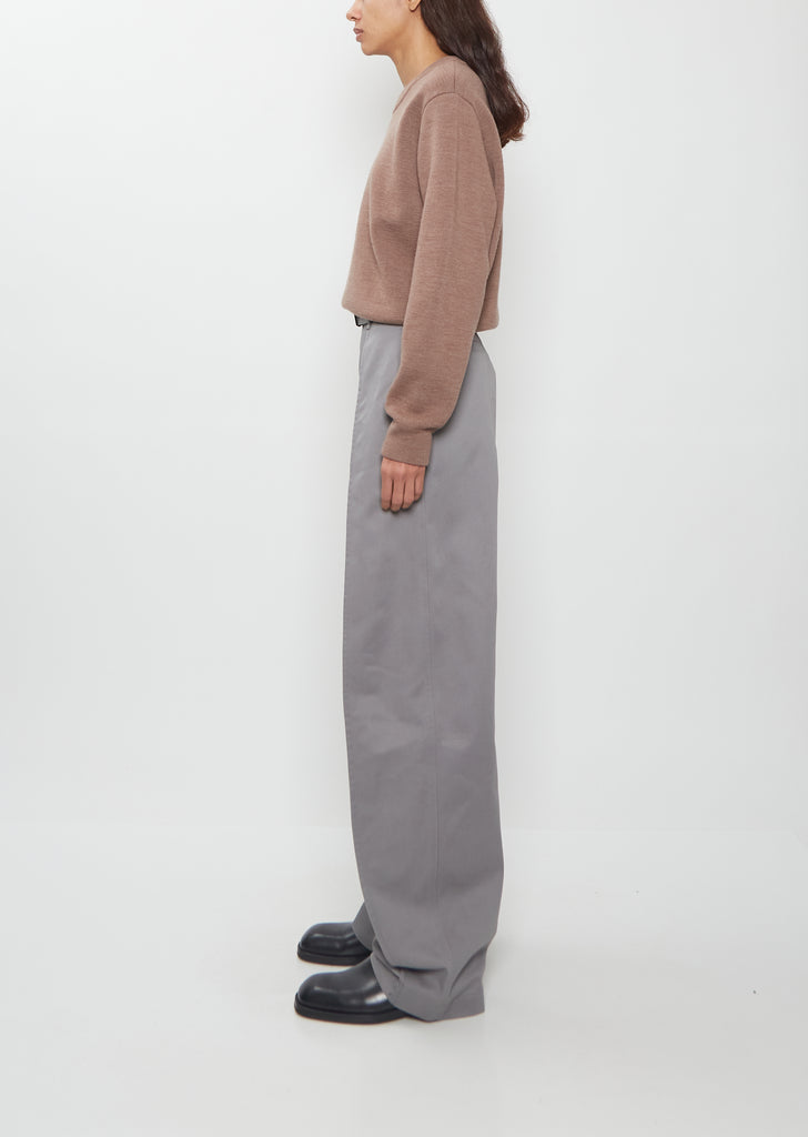 Curved Cotton Twill Pants
