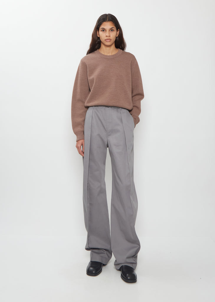 Curved Cotton Twill Pants